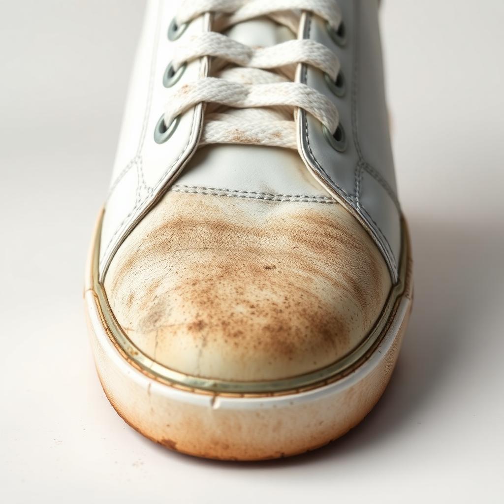 White leather low before cleaning